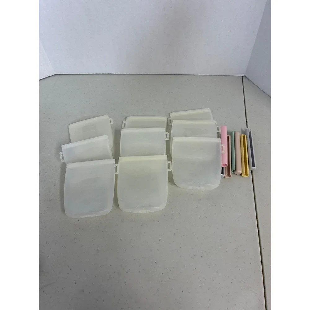 Nuliie 8 Pack Reusable Silicone Breast Milk Storage Bags 8oz Leakproof BPA Free